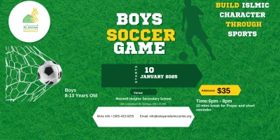Build Islamic character through sports- Soccer Game boys